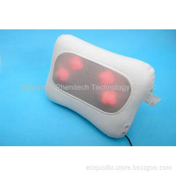 Portable White Deep 3D Shiatsu Neck Massaging Pillow For Bo